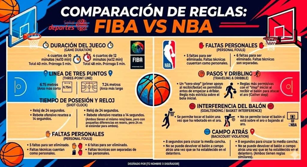 Diferencias Reglas FIBA y NBA